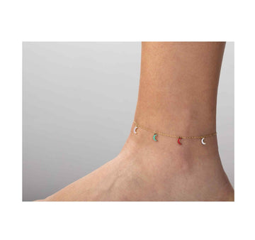 Rainbow Moons Anklet